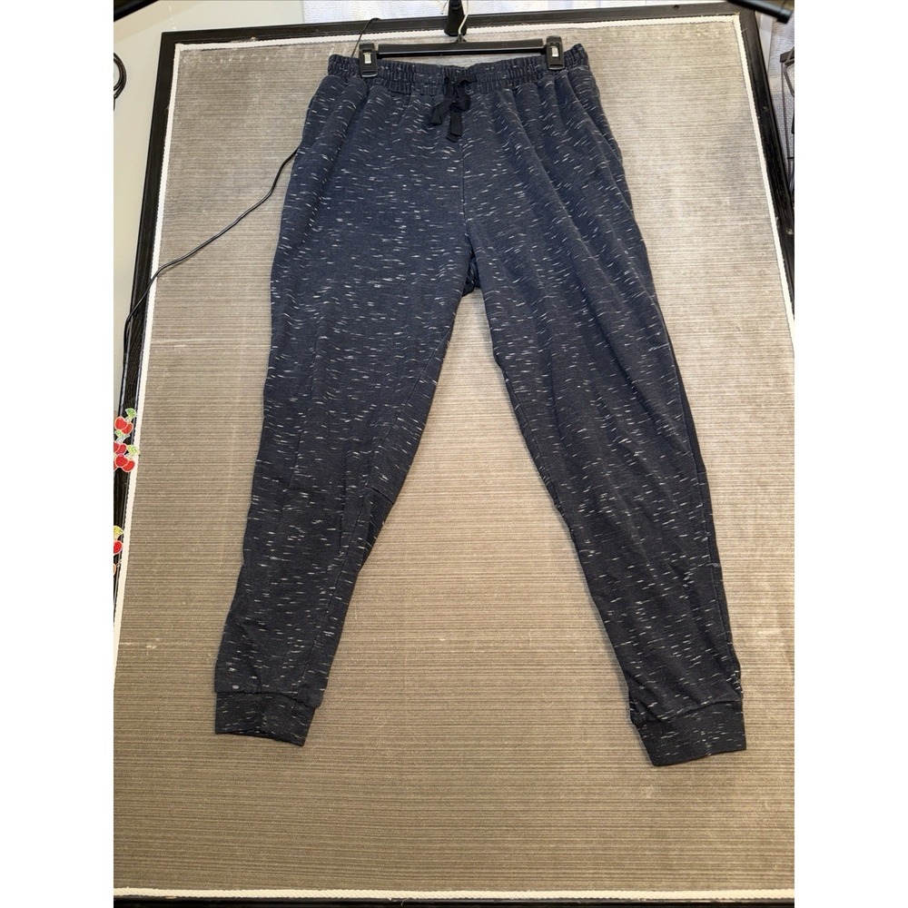 Pro Player Joggers Mens Large Black Space Dye Sweatpants Drawstring Flaws SeePic